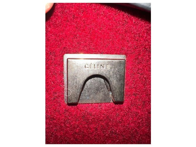 Céline Celine Belt Bag Borsa lana rossa e pelle nera Nero Rosso - vista 7