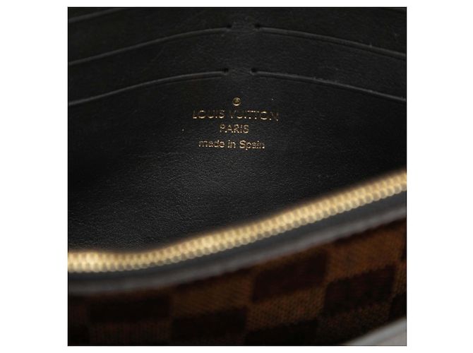 Borsa a Spalla Louis Vuitton Damier Portefeuille Vavin Chain Marrone Nero - vista 5