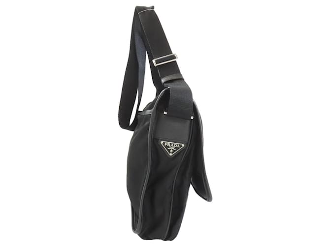 Borsa a Spalla Prada V166 Logo Hardware Nero - vista 3