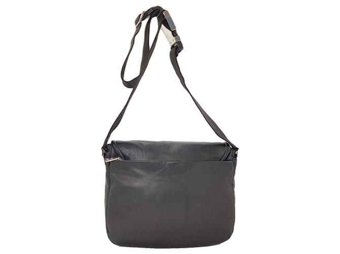 Borsa a tracolla lunga Prada in agnello Nero - vista 2