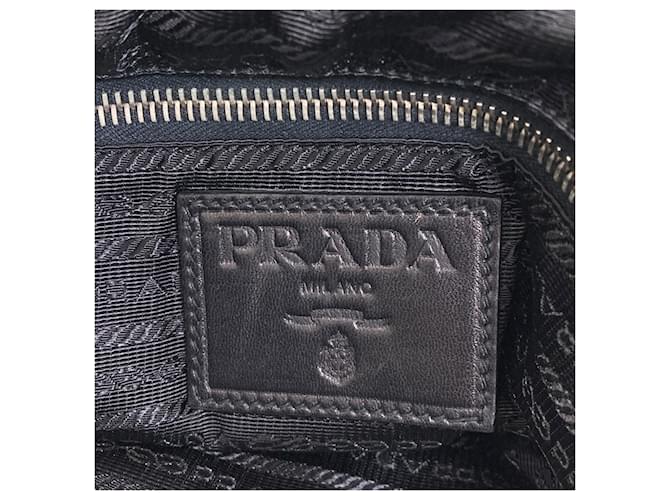 Borsa a tracolla lunga Prada in agnello Nero - vista 6