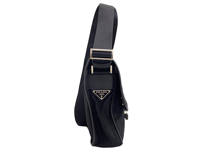 Borsa a tracolla in nylon nero Prada - vista 3