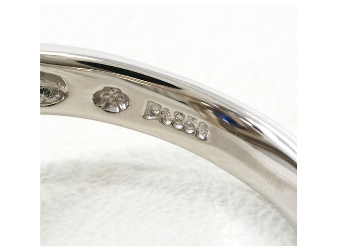 Autre Marque Platinring mit Saphir und Diamant - Ansicht 5