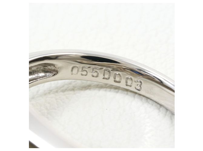 Autre Marque Platinring mit Saphir und Diamant - Ansicht 6