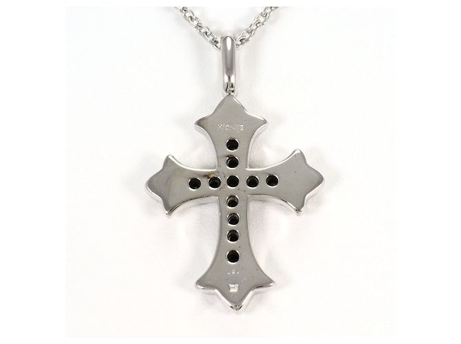 Autre Marque Collana in oro bianco 10K con diamante nero D'oro - vista 3