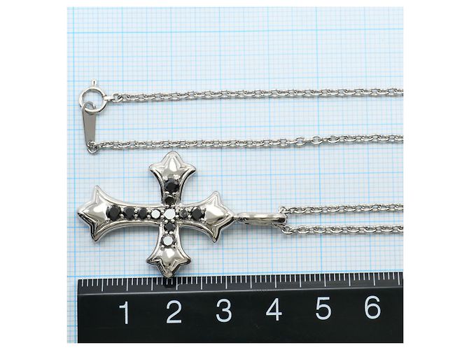 Autre Marque Collana in oro bianco 10K con diamante nero D'oro - vista 5