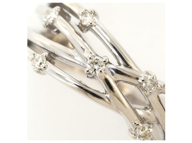 Autre Marque 18K Weißgold-Ring mit Diamant Golden - Ansicht 2