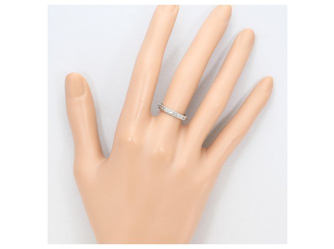 Autre Marque Elegante anillo de banda de oro blanco de 18K y diamantes Dorado - vista 7