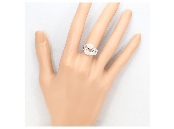Autre Marque 14K Pink and White Gold Band Ring with Cubic Zirconia Golden - view 5
