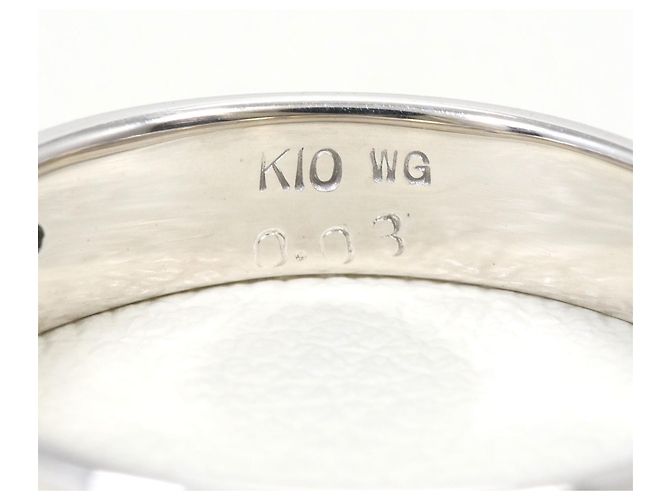 Autre Marque 10K Weißgoldring mit Diamant Golden - Ansicht 4