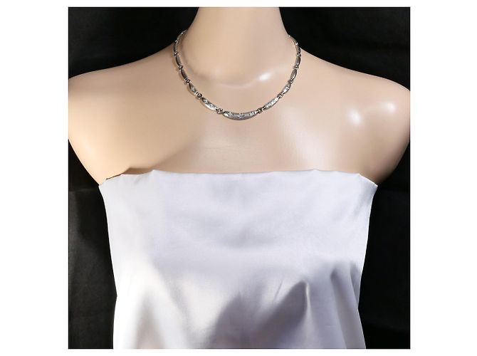 Autre Marque Elegante collana in oro bianco 18K e diamanti D'oro - vista 7
