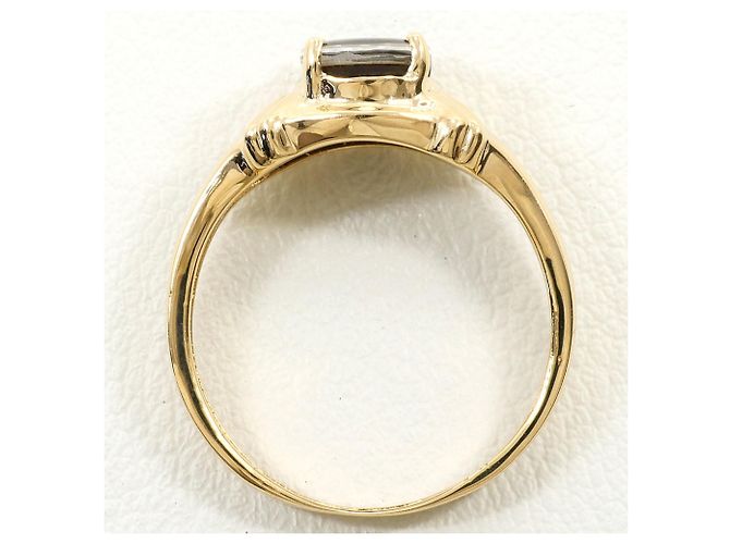 Autre Marque K14 14K Gelbgoldring mit Ammolit-Stein Golden - Ansicht 3