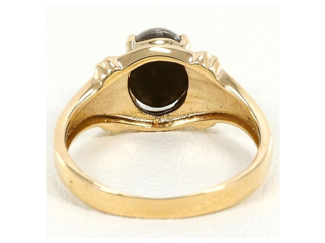 Autre Marque K14 14K Gelbgoldring mit Ammolit-Stein Golden - Ansicht 4