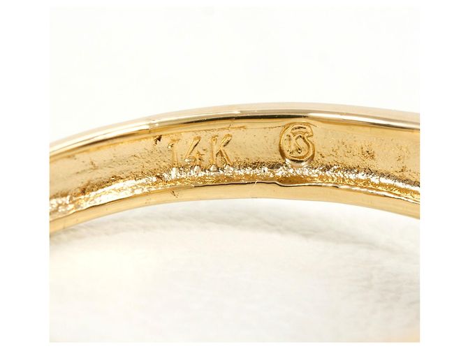 Autre Marque K14 14K Gelbgoldring mit Ammolit-Stein Golden - Ansicht 5