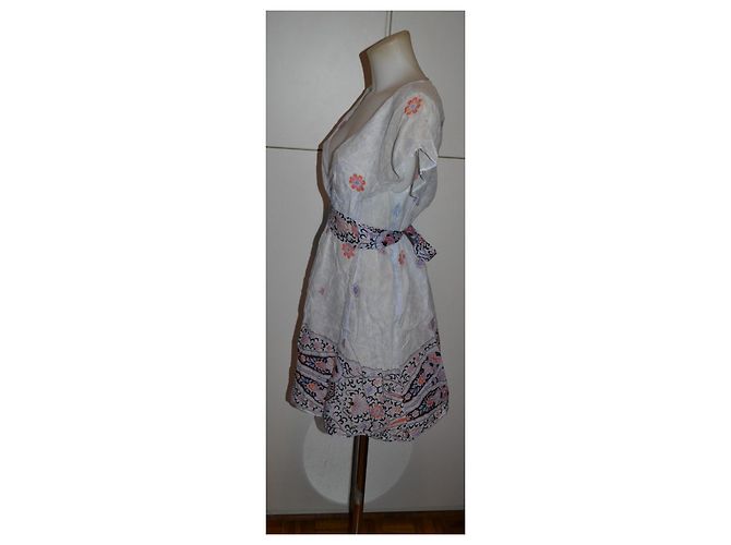 Patrizia Pepe Kurzes Kleid mit Blumenprint Weiß Mehrfarben - Ansicht 2
