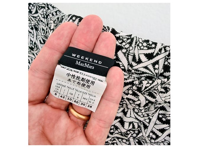 Weekend Max Mara Weite Hose mit Schwarz-Weiß-Muster aus Seide - Ansicht 6