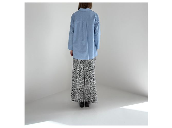 Weekend Max Mara Weite Hose mit Schwarz-Weiß-Muster aus Seide - Ansicht 8