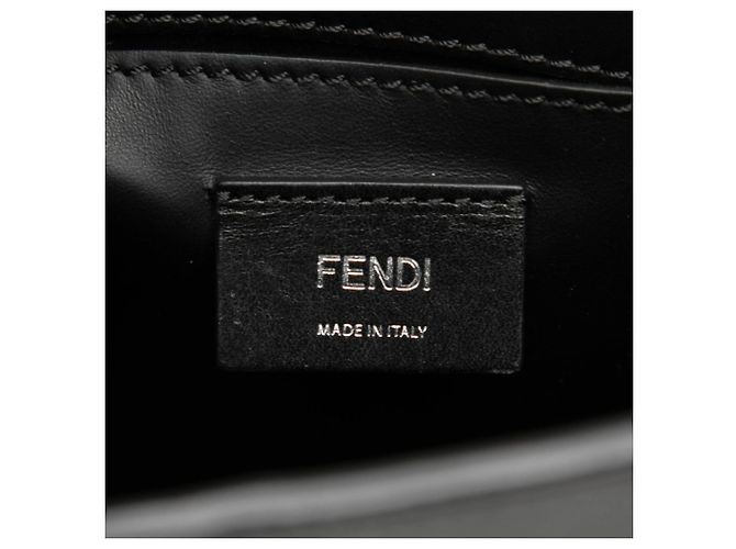 Borsa Shopping in Pelle Nera Fendi Nero - vista 5