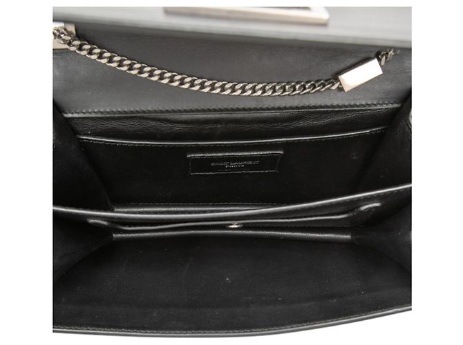 Borsa a tracolla con catena in pelle nera Saint Laurent Nero - vista 4