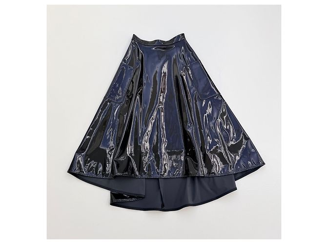 Autre Marque Falda midi Wanda Nylon de charol negro Otoño 2014 - vista 3