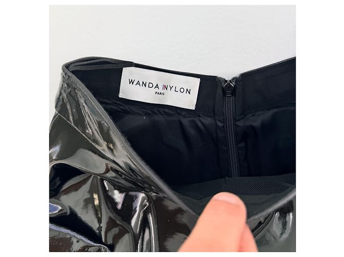 Autre Marque Falda midi Wanda Nylon de charol negro Otoño 2014 - vista 6