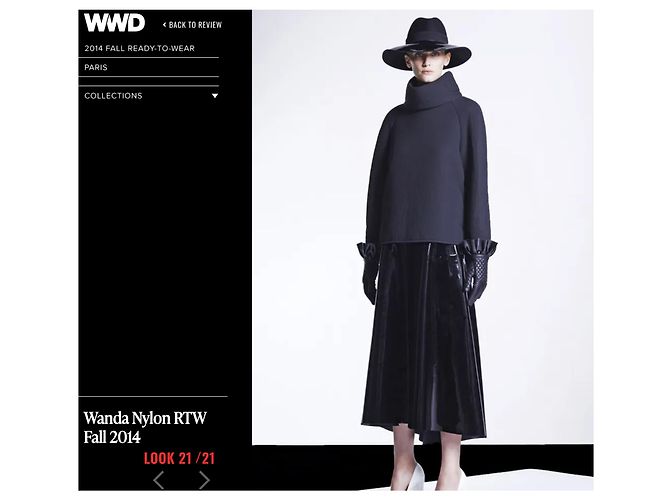 Autre Marque Falda midi Wanda Nylon de charol negro Otoño 2014 - vista 9