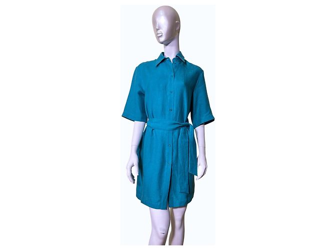 Eres Séducteur Persane Leinen-Hemdkleid Türkis - Ansicht 4