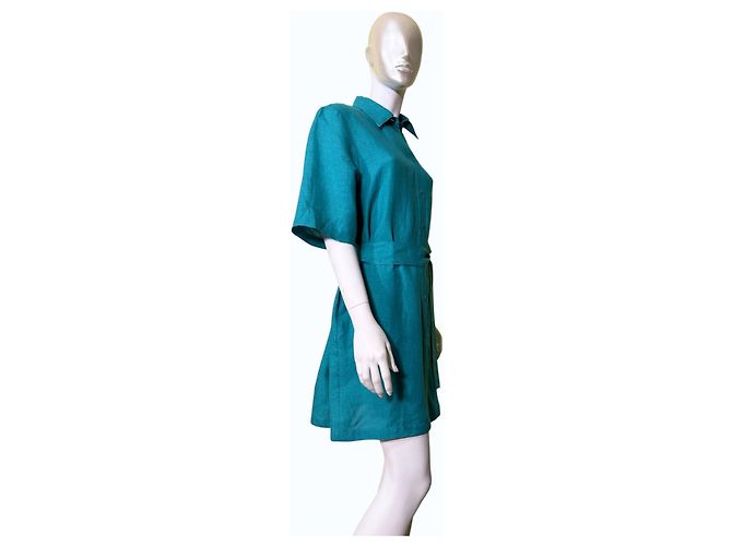 Eres Séducteur Persane Leinen-Hemdkleid Türkis - Ansicht 5