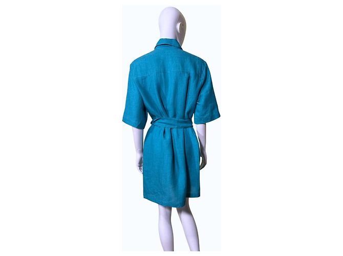 Eres Séducteur Persane Leinen-Hemdkleid Türkis - Ansicht 6