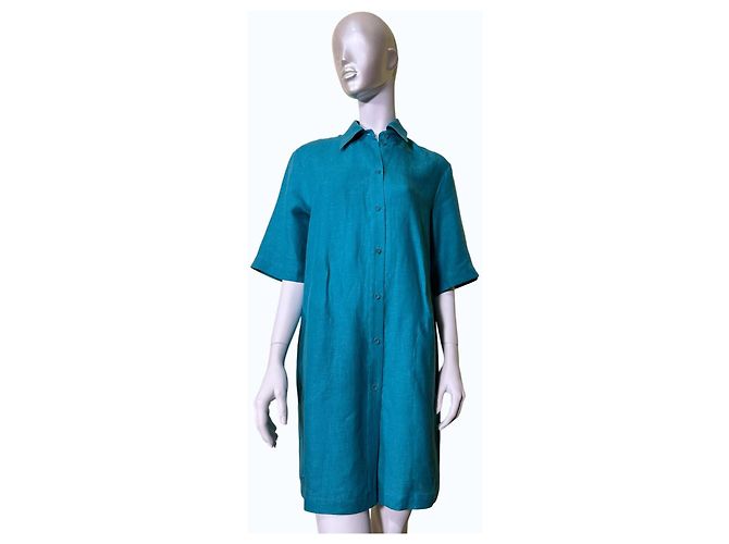 Eres Séducteur Persane Leinen-Hemdkleid Türkis - Ansicht 7