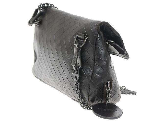 Bottega Veneta Mini borsa a tracolla in pelle con catena espandibile Marrone - vista 4