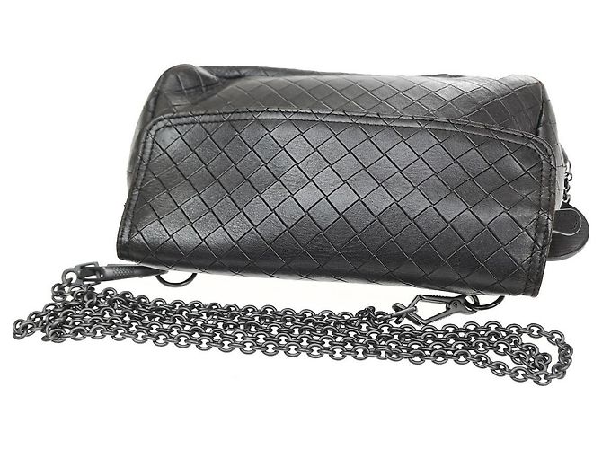 Bottega Veneta Mini borsa a tracolla in pelle con catena espandibile Marrone - vista 7