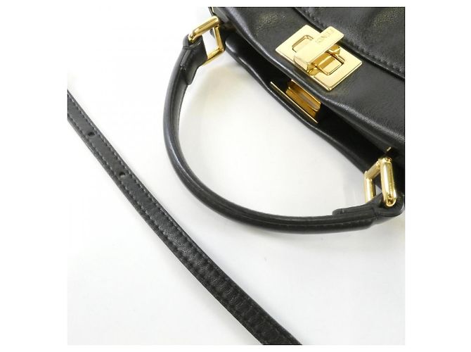 Borsa a mano mini Fendi Peekaboo Nero - vista 5