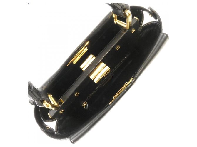 Borsa a mano mini Fendi Peekaboo Nero - vista 7