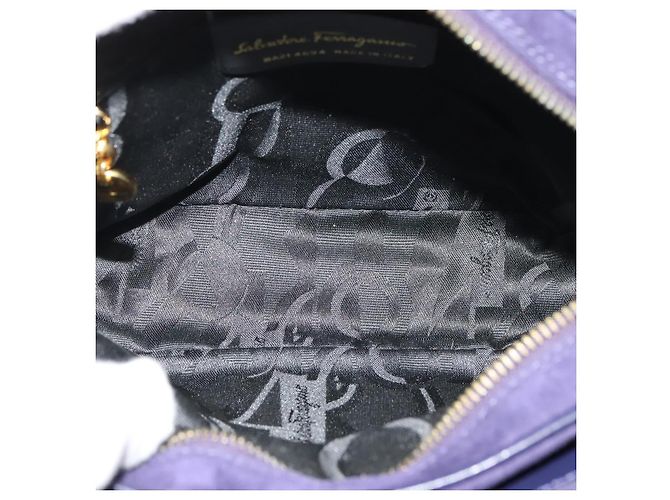 Salvatore Ferragamo Gancini Suede Purple - view 5