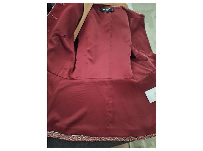 Chaleco Chanel de tweed rojo y blanco Roja Metálico - vista 14