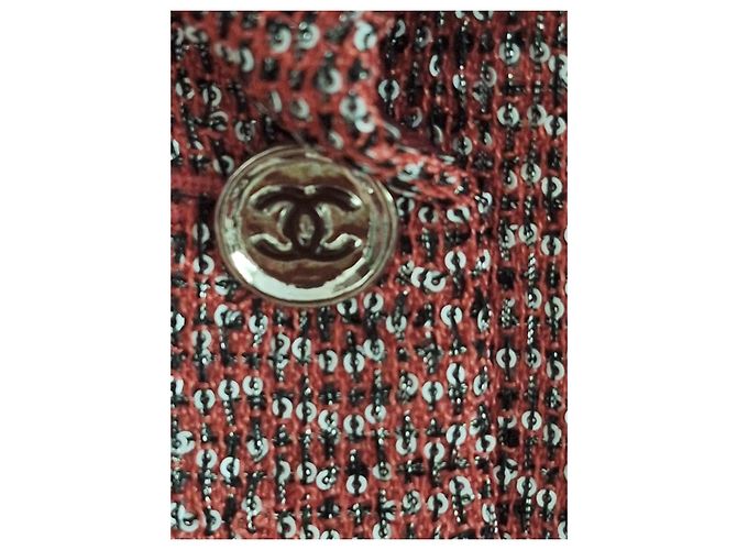 Chaleco Chanel de tweed rojo y blanco Roja Metálico - vista 4