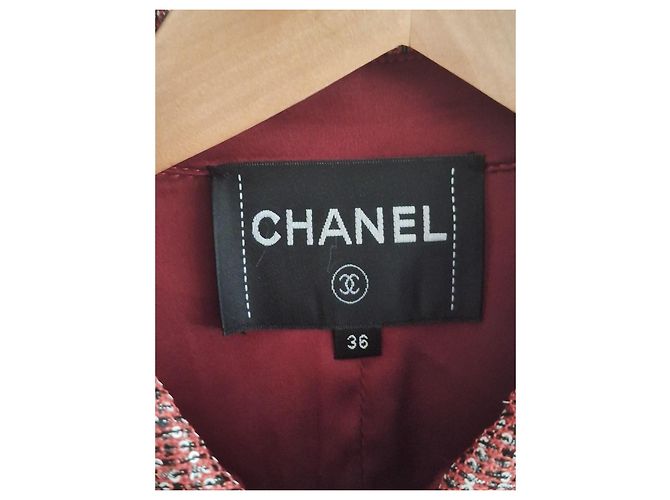 Chaleco Chanel de tweed rojo y blanco Roja Metálico - vista 5
