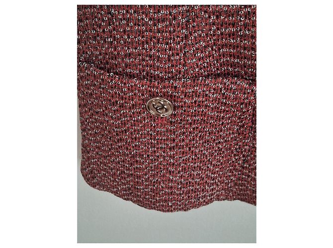 Chaleco Chanel de tweed rojo y blanco Roja Metálico - vista 6