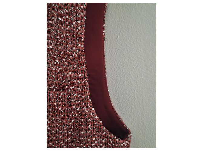 Chaleco Chanel de tweed rojo y blanco Roja Metálico - vista 8