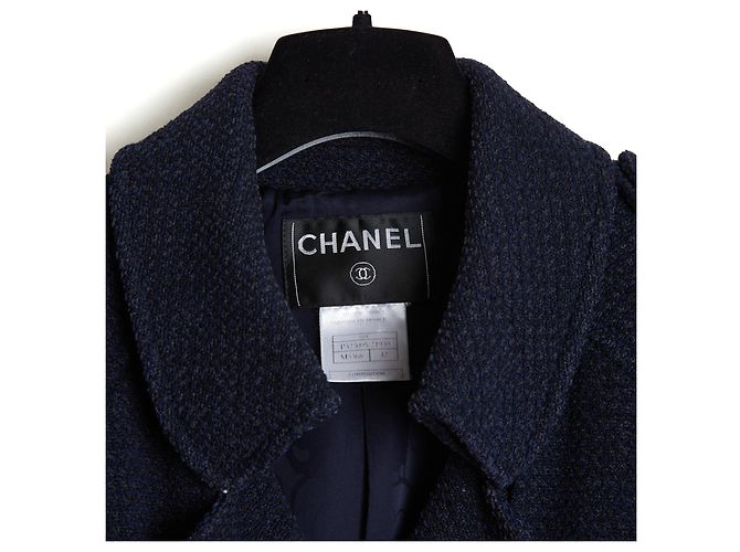 Chanel 2008 Giacca Tweed Blu Navy Blu scuro - vista 2