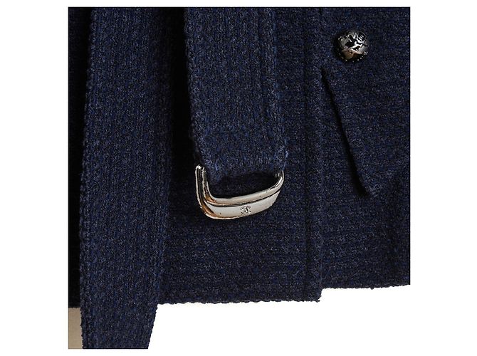 Chanel 2008 Giacca Tweed Blu Navy Blu scuro - vista 5