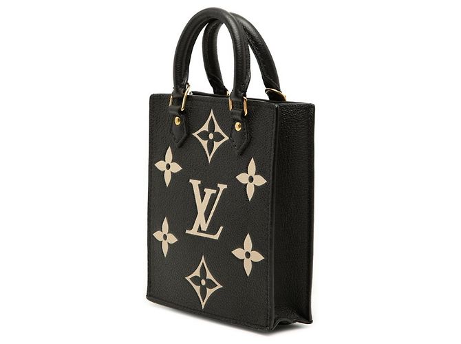 Borsa Louis Vuitton Monogram Empreinte Petite Sac Plat Nero Beige - vista 2