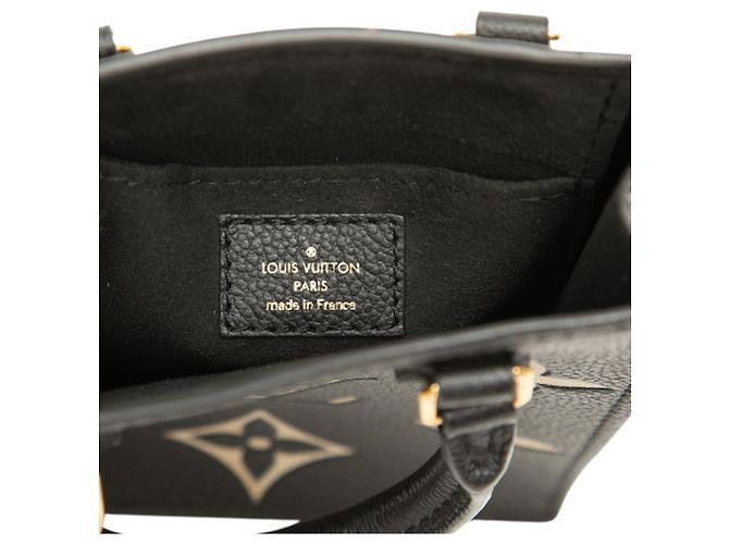 Borsa Louis Vuitton Monogram Empreinte Petite Sac Plat Nero Beige - vista 5