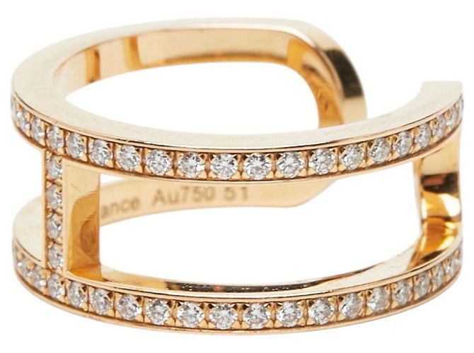 Ring Hermès Anello a fascia in oro giallo 18K e diamanti Hermes - vista 2