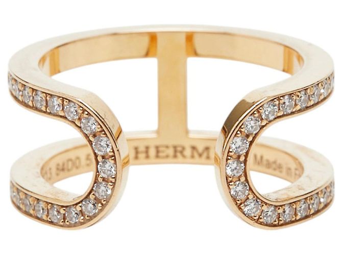 Ring Hermès Anello a fascia in oro giallo 18K e diamanti Hermes - vista 3