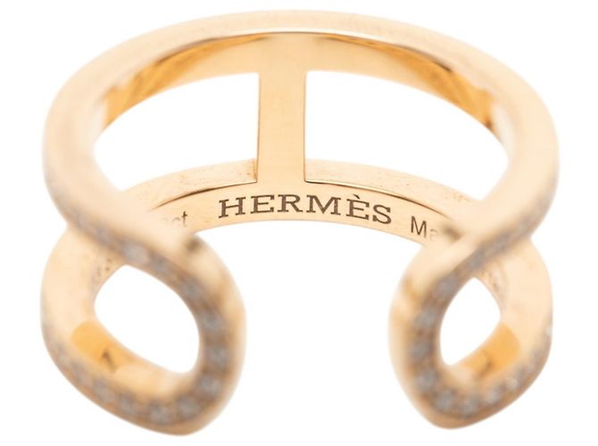Ring Hermès Anello a fascia in oro giallo 18K e diamanti Hermes - vista 4