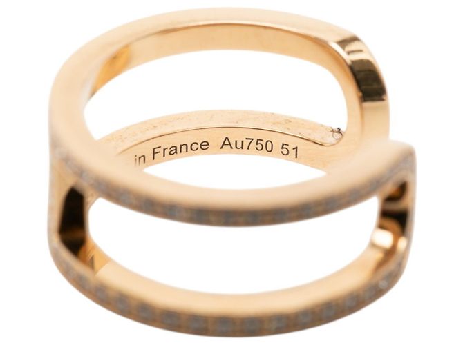 Ring Hermès Anello a fascia in oro giallo 18K e diamanti Hermes - vista 8