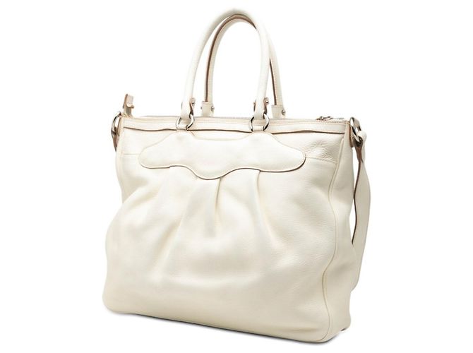 Borsa Tote Gancini Salvatore Ferragamo Bianco - vista 2