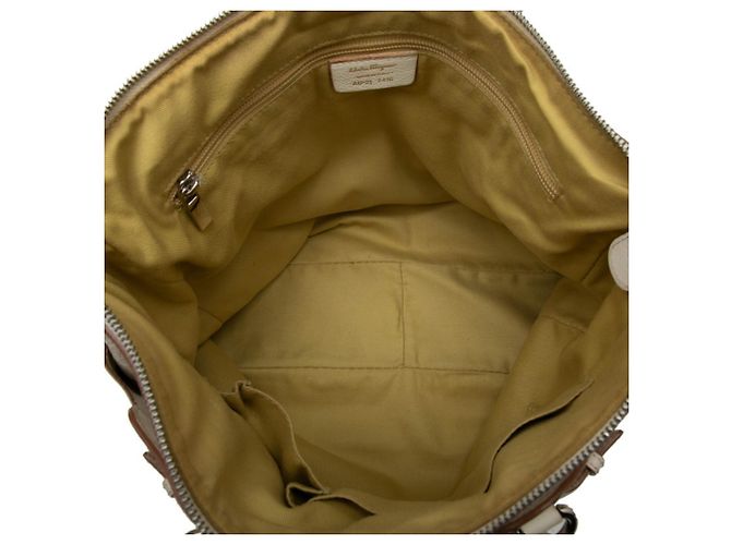 Borsa Tote Gancini Salvatore Ferragamo Bianco - vista 4